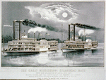 The great Mississippi steamboat race from New Orleans to St. Louis, 1870.  Between the R. E. Lee ... and Natchez