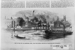 View of the city of Hartford, Conn., from the river, showing an old-fashioned steamboat
