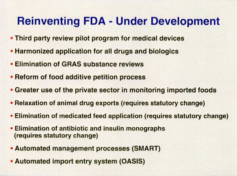 Reinventing FDA - Under Development