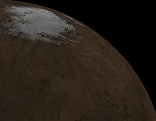 An approach to the south pole of Mars shown in true color
