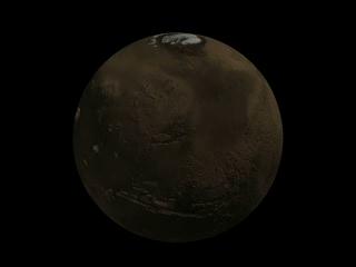 Zoom to see the topography of the Martian north pole in true color from an intitial global view