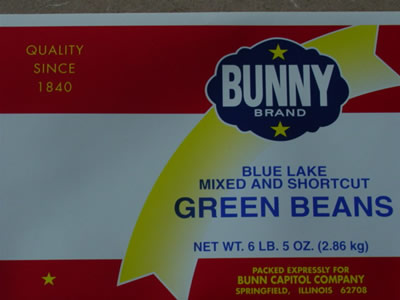 Label from Blue Lake mixed and shortcut green beans 