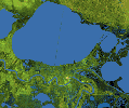 New Orleans Topography, Radar Image with Colored Height