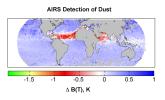 AIRS Detection of Dust: Global Map for July 2003