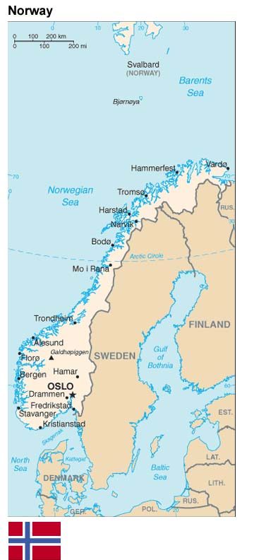 Norway: Map and Flag
