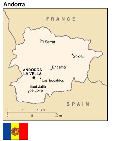 Andorra: Map and Flag