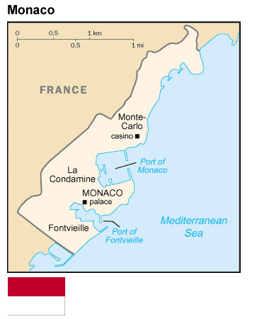 Monaco: Map and Flag