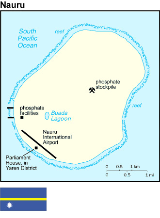 Map and flag of Nauru
