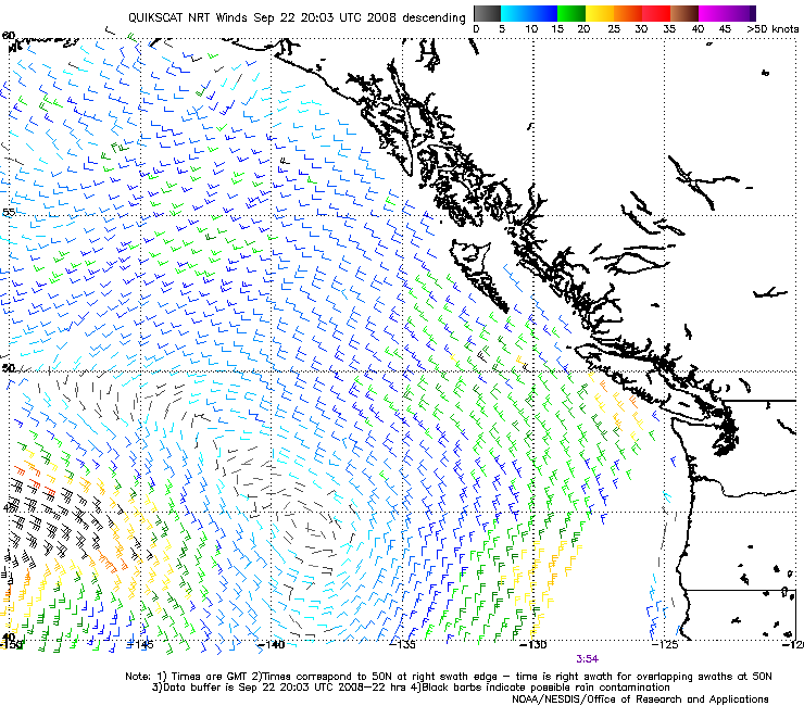 QuikSCAT Map for Station WPTW1