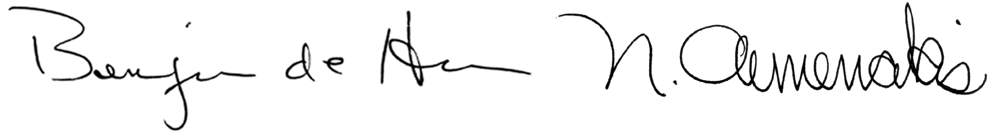 Signatures of Ben de Haan and Nick Armenakis