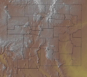 Topographic Map of New Mexico