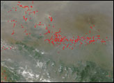 Thumbnail of Fires and Thick Haze in Central China