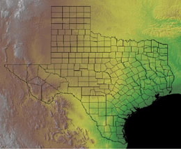 Topographic Map of Texas