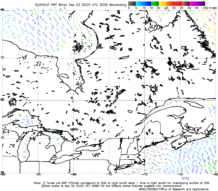 QuikSCAT Map for Station BZBM3