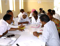 Photo of a group of people meeting in Eritrea.