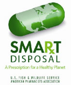 smart disposal logo showing the earth in the shape of a pill.
