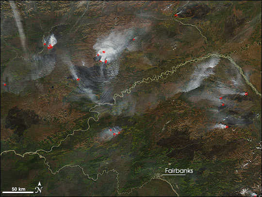  Fires In Alaska and Northern Canada Image. Caption explains image.