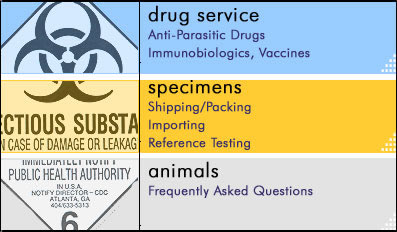 Image: Drug Service, Specimens, Animals