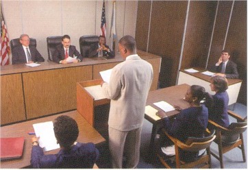 Picture of people in court