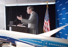 Gutierrez addressing Boeing audience. Click here for larger image.