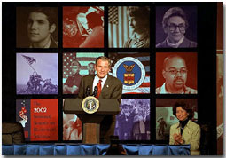 President Bush addressing the National Saver Summit