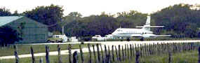 Hangar and plane at LBJ Ranch