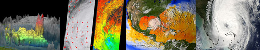Composite of thumbnails from various hurricane readings from the 2005 season