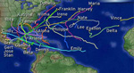 Thumbnail showing the tracks of the 2005 hurricanes
