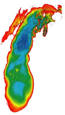 bathymetric map of Lake Michigan