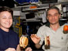 Expedition crew with floating food