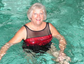 Easter Seals Tennessee client in the pool 