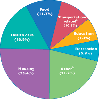 Figure 08: U.S. Gross Domestic Product by Major Societal Function: 2004. If you are a user with disability and cannot view this image, use the table version. If you need further assistance, call 800-853-1351 or email answers@bts.gov.