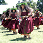 Hula dancers from Halau o Kekuhi perform at the annual cultural festival.