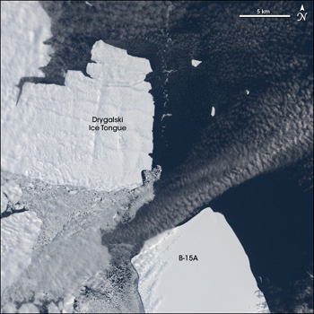 Closeup of Iceberg B 15a Taken By Landsat