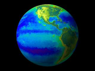 Still from animation which shows the El Nino and La Nina around the globe.