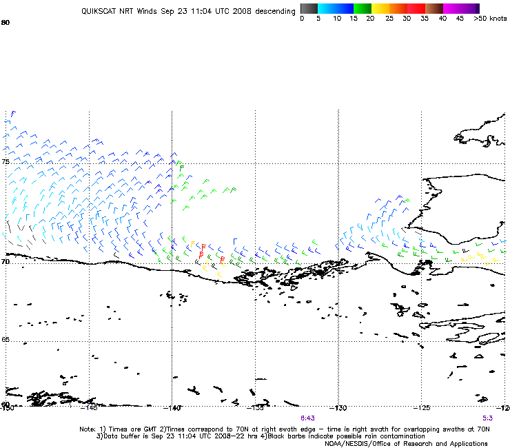 QuikSCAT Map for Station POTA2