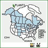 Distribution of Rosa acicularis Lindl. ssp. sayi (Schwein.) W.H. Lewis. . 