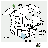 Distribution of Ostrya virginiana (Mill.) K. Koch var. chisosensis (Correll) Henrickson, ined.. . 