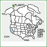 Distribution of Fritillaria eastwoodiae Macfarlane. . 