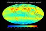 AIRS Mid-Tropospheric CO2, Version 5, July 2003