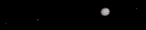 Jupiter and its Galilean Satellites as viewed from Mars