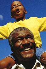 Man with Child on Shoulders