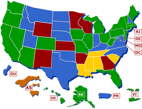 Clickable map of America