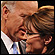 Sen. Joseph Biden and Gov. Sarah Palin speak after their Oct. 2 debate. Credit: Don Emmert/Getty Images
