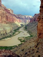 VIEW DOWN THE COLORADO RIVER IN GRAND CANYON N.P. FROM NANKOWEAP IN MARBLE CANYON. MIKE QUINN, NPS