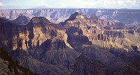 VIEW SOUTH FROM BRIGHT ANGEL POINT ON THE NORTH RIM OF GRAND CANYON N.P. NPS PHOTO. 