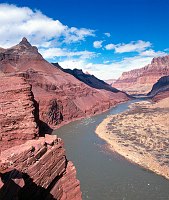 THE COLORADO RIVER IN THE EASTERN END OF GRAND CANYON N. P. - BELOW DESERT VIEW OVERLOOK. NPS PHOTO. 