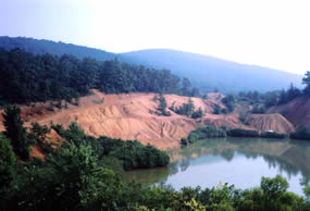 The Crimora Mine in Shenandoah is an example of disturbed land.