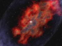 Gamma ray burst occuring out in space