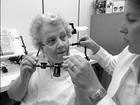 Photo of a woman and her eye doctor. - Click to enlarge in new window.